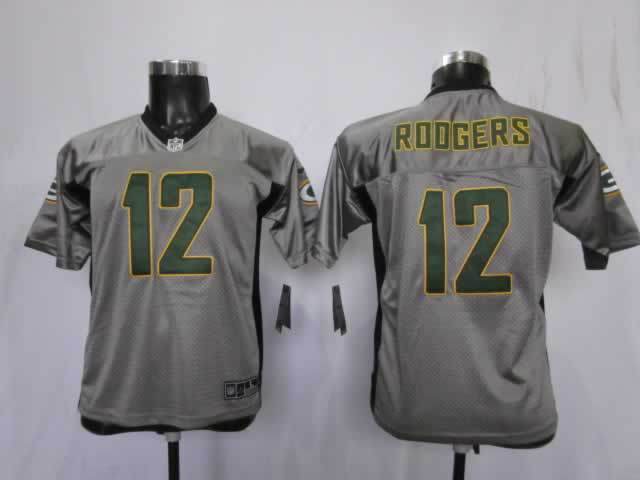 Youth Green Bay Packers #12 Rodgers Grey Nike NFL Jerseys->->Youth Jersey